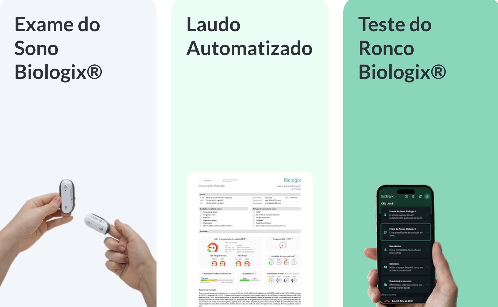 Exame do Sono Biologix, laudo e aplicativo de ronco